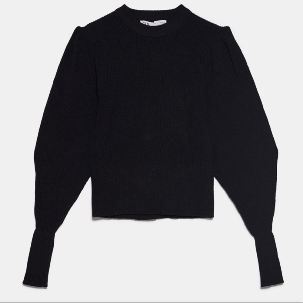 ZARA Women’s Black Ribbed Sweater With Balloon Sleeves
Fitted - Size M - Picture 2 of 5